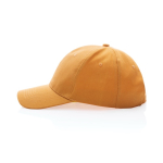 Boné de algodão reciclado de 6 painéis e rastreador AWARE™ 280 g/m2 cor cor-de-laranja terceira vista