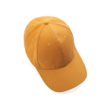 Boné de algodão reciclado de 6 painéis e rastreador AWARE™ 280 g/m2 cor cor-de-laranja sexta vista