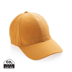 Boné de algodão reciclado de 6 painéis e rastreador AWARE™ 280 g/m2 cor cor-de-laranja