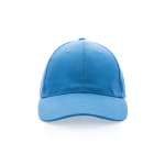 Boné de algodão reciclado de 6 painéis e rastreador AWARE™ 280 g/m2 cor azul-claro segunda vista