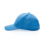 Boné de algodão reciclado de 6 painéis e rastreador AWARE™ 280 g/m2 cor azul-claro terceira vista