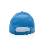 Boné de algodão reciclado de 6 painéis e rastreador AWARE™ 280 g/m2 cor azul-claro quarta vista