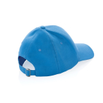 Boné de algodão reciclado de 6 painéis e rastreador AWARE™ 280 g/m2 cor azul-claro quinta vista