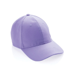 Boné de algodão reciclado de 6 painéis e rastreador AWARE™ 280 g/m2 cor lilás