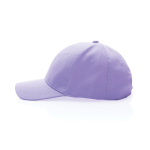 Boné de algodão reciclado de 6 painéis e rastreador AWARE™ 280 g/m2 cor lilás terceira vista
