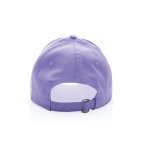 Boné de algodão reciclado de 6 painéis e rastreador AWARE™ 280 g/m2 cor lilás quarta vista