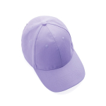 Boné de algodão reciclado de 6 painéis e rastreador AWARE™ 280 g/m2 cor lilás sexta vista