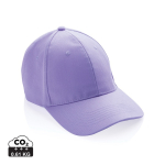 Boné de algodão reciclado de 6 painéis e rastreador AWARE™ 280 g/m2 cor lilás