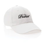 Boné de algodão reciclado de 6 painéis e rastreador AWARE™ 280 g/m2 vista com logo