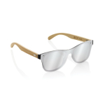 Óculos de sol ecológicos com hastes de bambu e lentes espelhadas UV400 cor castanho