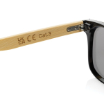Óculos de sol ecológicos com hastes de bambu e lentes espelhadas UV400 cor castanho quinta vista