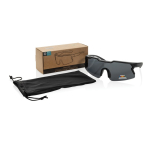 Óculos de sol desportivos com lentes polarizadas e materiais eco UV400 cor preto vista com caixa