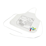 Avental para crianças com 4 marcadores para colorir 80 g/m2 cor branco terceira vista