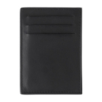 Porta-cartões de pele de cabra com 3 bolsos de lado e um principal cor preto primeira vista