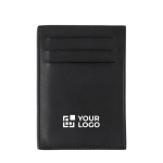 Porta-cartões de pele de cabra com 3 bolsos de lado e um principal cor preto vista principal