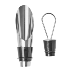 Conjunto de vinho em estojo circular, 4 acessórios de aço inoxidável cor preto