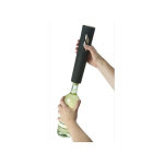 Abre-garrafas elétrico com acabamento mate com corta-cápsulas cor preto