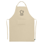 Avental feito de algodão Fairtrade com fecho ajustável 180 g/m2 cor natural vista detalhe 2