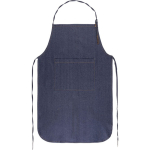 Avental feito de algodão denim com detalhes em PU 190 g/m2 cor azul ganga terceira vista