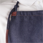 Avental feito de algodão denim com detalhes em PU 190 g/m2 cor azul ganga sexta vista