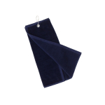 Toalha de algodão absorvente com mosquetão de transporte 40 x 50 cm cor azul-marinho primeira vista