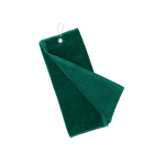 Toalha de algodão absorvente com mosquetão de transporte 40 x 50 cm cor verde-escuro