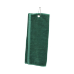 Toalha de algodão absorvente com mosquetão de transporte 40 x 50 cm cor verde-escuro