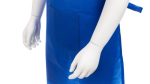 Conjunto de avental e chapéu de cozinha de non-woven para crianças cor azul quarta vista