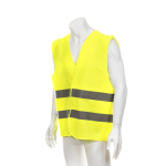 Colete refletor de alta visibilidade certificado para adultos cor amarelo terceira vista