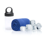 Toalha desportiva de material refrigerante e proteção UV50 90 x 30 cm cor azul quarta vista