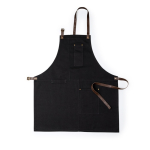 Avental de algodão canvas com vários bolsos 340 g/m2 cor preto primeira vista