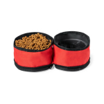 Comedouro dobrável/portátil para animais de estimação, fecho de correr cor vermelho quarta vista