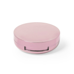 Bálsamo labial em estojo redondo de cores brilhantes com espelho cor cor-de-rosa primeira vista