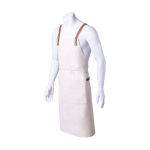 Avental de algodão canvas com tiras de polipele ajustáveis 340 g/m2 cor branco-sujo terceira vista
