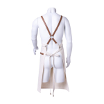 Avental de algodão canvas com tiras de polipele ajustáveis 340 g/m2 cor branco-sujo quinta vista