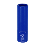 Bálsamo labial com proteção SPF 15 em embalagem de cartão reciclado FSC cor azul primeira vista