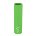 Bálsamo labial com proteção SPF 15 em embalagem de cartão reciclado FSC cor verde primeira vista