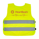 Colete de alta visibilidade para crianças de 7 a 12 anos, fecho de velcro RFX™ cor amarelo fluorescente vista impressão serigrafia