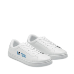 Sapatilhas leves de PU com sola de borracha cor branco vista principal