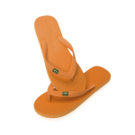 Havaianas com logo e bandeira do Brasil Brasileiras cor cor-de-laranja quinta vista