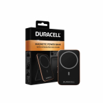 Powerbank elegante e compacta ideal para transportar – 5000 mAh cor preto vista com caixa