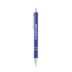 Caneta de alumínio personalizável com design moderno e tinta azul vista principal