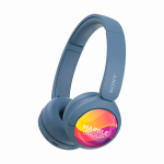 Auriculares Sony WH-CH520 elegantes com ligação sem fios cor azul vista ângulo frontal direito
