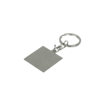 Porta-chaves metálico quadrado com design elegante e resistente cor prateado