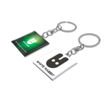 Porta-chaves metálico quadrado com design elegante e resistente cor prateado