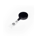 Porta-cartões retrátil em plástico com clip para uso profissional cor preto