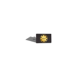 Pin metálico retangular pequeno acabamento brilhante e fecho borboleta cor prateado