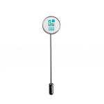 Pin de lapela metálico quadrado para congressos e eventos empresariais vista principal