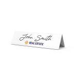 Placa identificativa de secretária com base branca fabricada na UE cor branco
