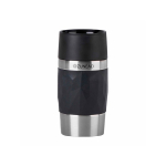 Copo térmico take away em aço inoxidável, compacto e antifugas cor preto